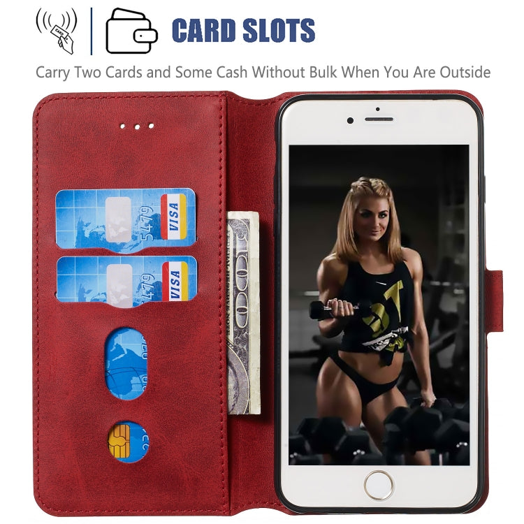 For iPhone 6s Plus / 6 Plus Solid Color Buckle Horizontal Flip Leather Case with Wallet & Holder & Card Slots