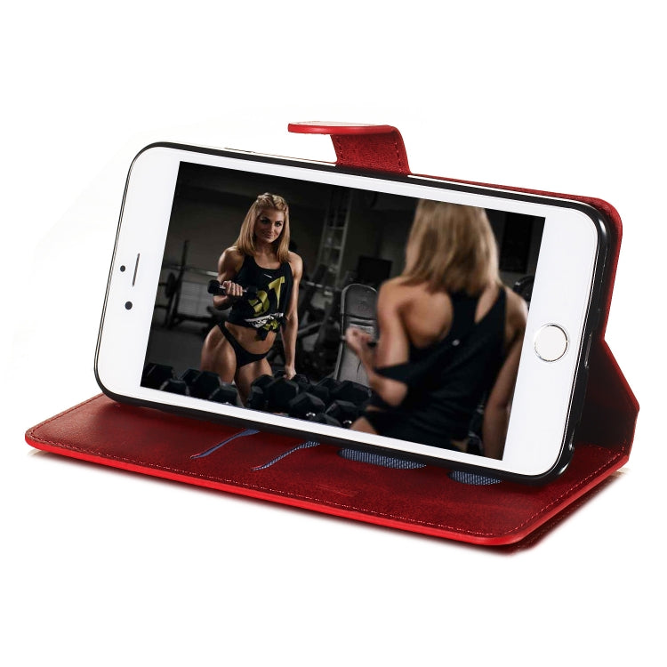 For iPhone 6s Plus / 6 Plus Solid Color Buckle Horizontal Flip Leather Case with Wallet & Holder & Card Slots