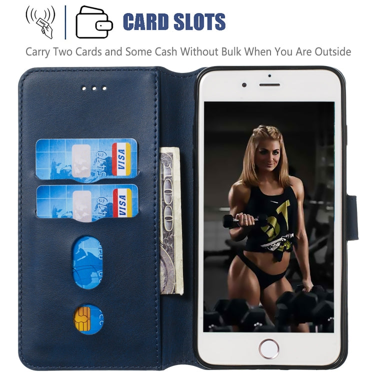 For iPhone SE 2022 / SE 2020 / 8 / 7 Solid Color Buckle Horizontal Flip Leather Case with Wallet & Holder & Card Slots