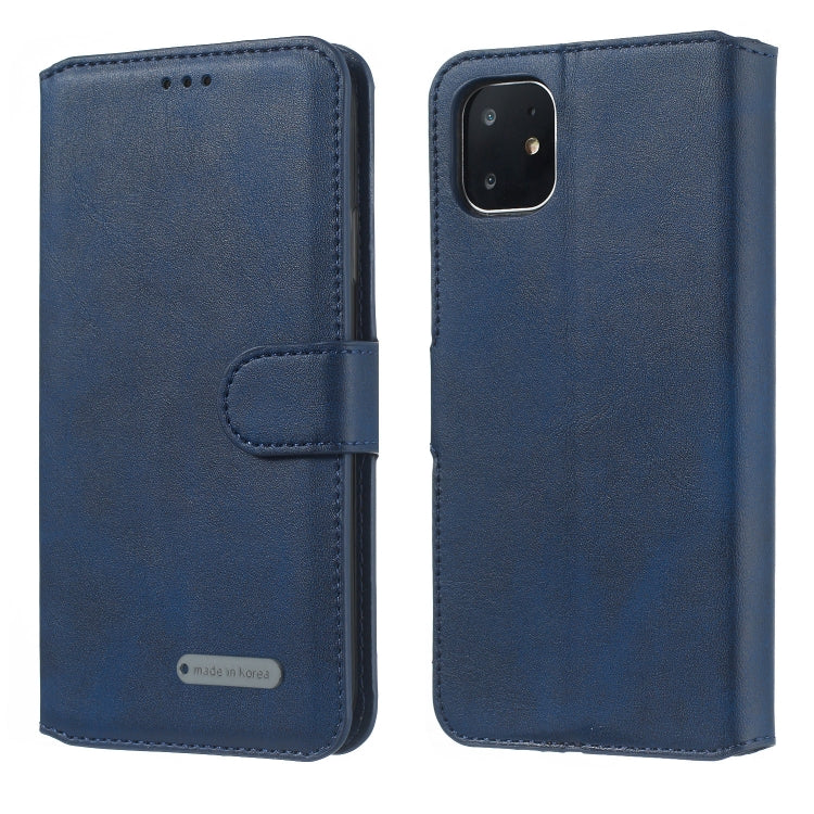 For iPhone 11 Solid Color Buckle Horizontal Flip Leather Case with Wallet & Holder & Card Slots