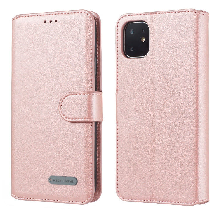 For iPhone 11 Solid Color Buckle Horizontal Flip Leather Case with Wallet & Holder & Card Slots