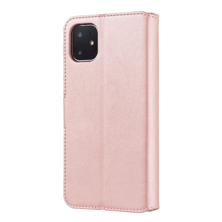 For iPhone 11 Solid Color Buckle Horizontal Flip Leather Case with Wallet & Holder & Card Slots