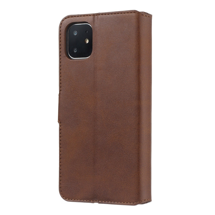 For iPhone 11 Solid Color Buckle Horizontal Flip Leather Case with Wallet & Holder & Card Slots