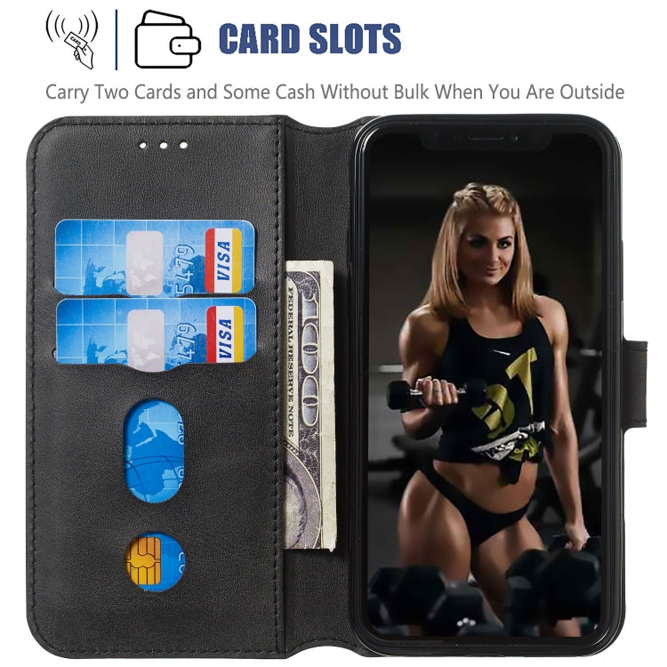 For iPhone XS Max Solid Color Buckle Horizontal Flip Leather Case with Wallet & Holder & Card Slots