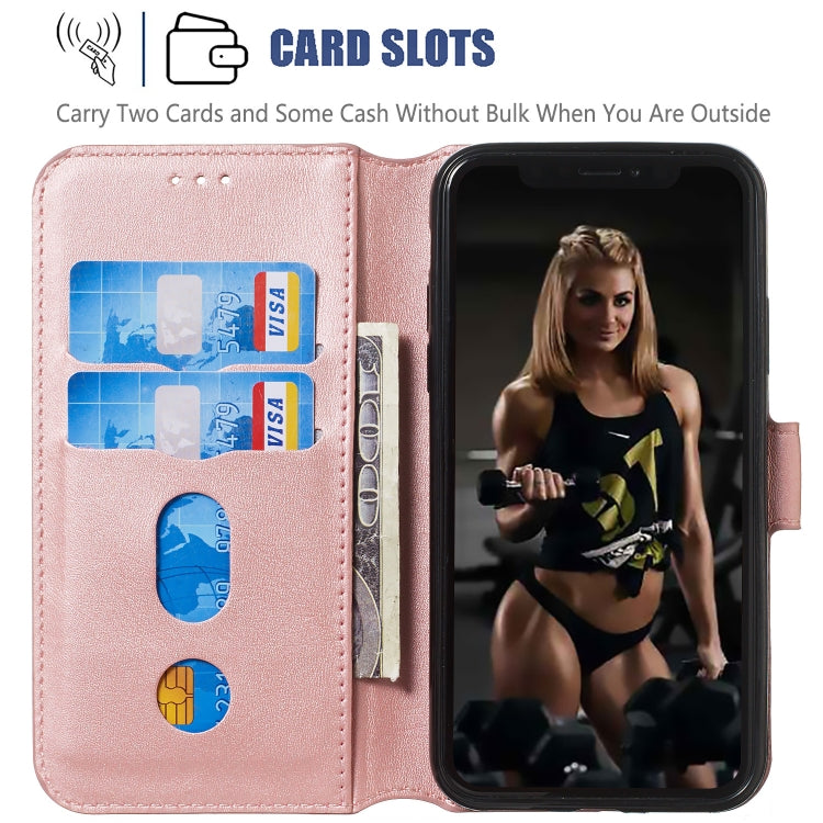 For iPhone XS Max Solid Color Buckle Horizontal Flip Leather Case with Wallet & Holder & Card Slots