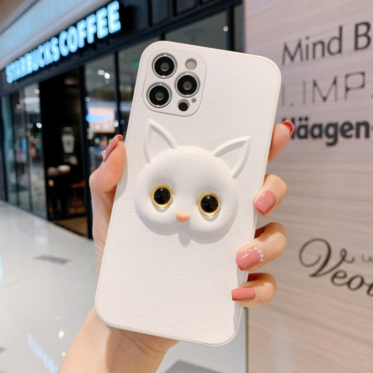 For iPhone 12 mini Cute Cartoon White Cat Full Coverage Case