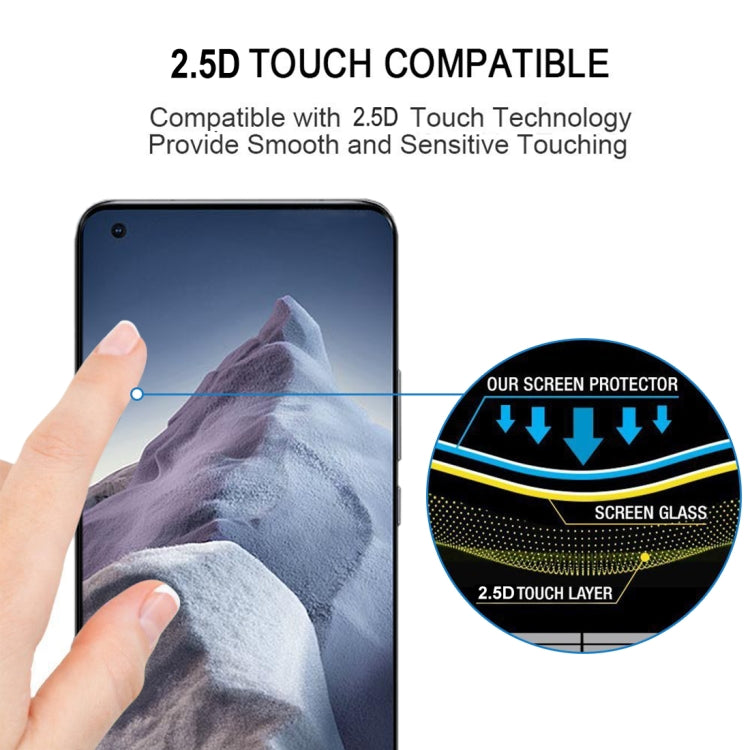 For Xiaomi Mi 11 Ultra 25 PCS Full Glue 9H HD 3D Curved Edge Tempered Glass Film(Black)