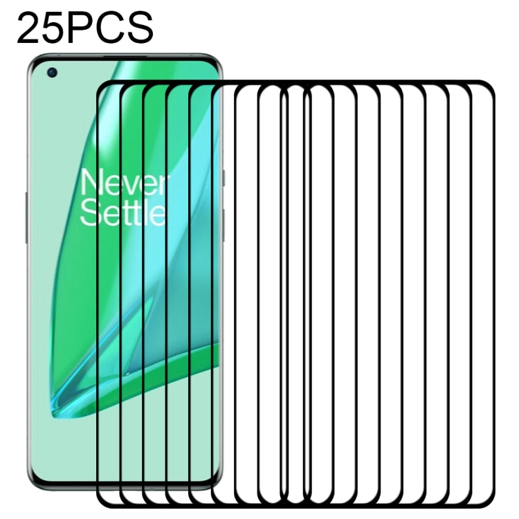 For OnePlus 9 Pro Edge Glue 25 PCS 9H HD 3D Curved Edge Tempered Glass Film(Black)