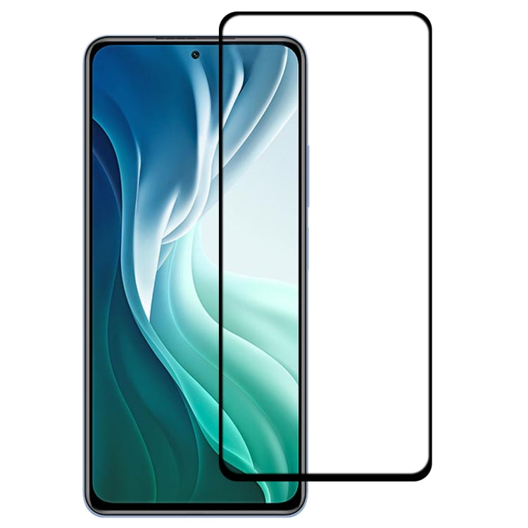 For Xiaomi Mi 11i Edge Glue 9H HD 3D Curved Edge Tempered Glass Film(Black)