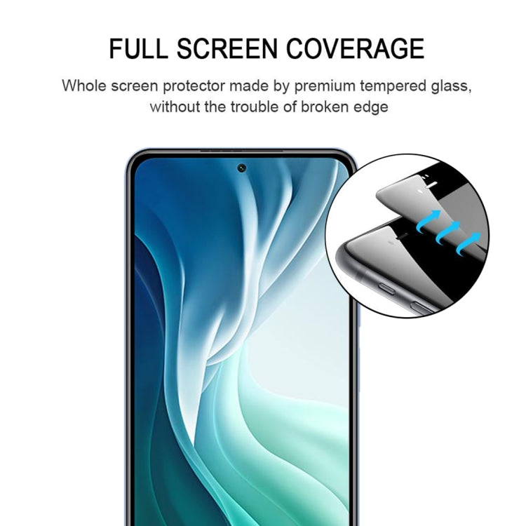 For Xiaomi Mi 11i Edge Glue 9H HD 3D Curved Edge Tempered Glass Film(Black)