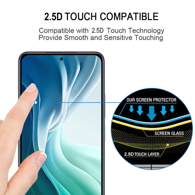 For Xiaomi Mi 11i Edge Glue 9H HD 3D Curved Edge Tempered Glass Film(Black)