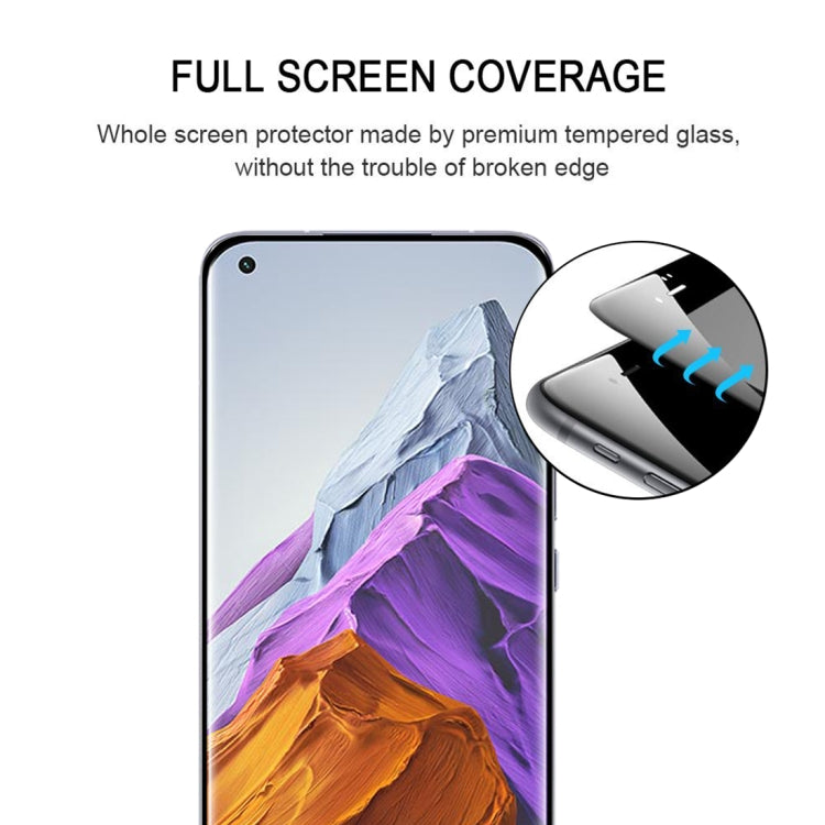 For Xiaomi Mi 11 Pro Edge Glue 9H HD 3D Curved Edge Tempered Glass Film(Black)