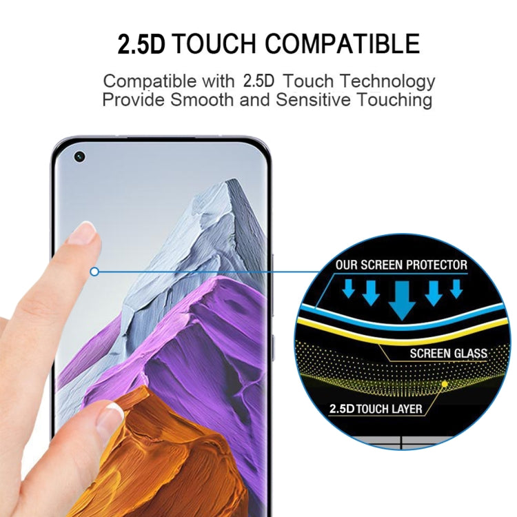 For Xiaomi Mi 11 Pro Edge Glue 9H HD 3D Curved Edge Tempered Glass Film(Black)