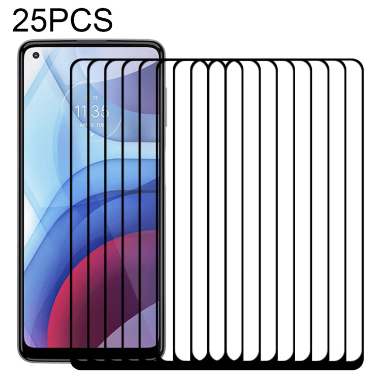 For Motorola Moto G Power (2021) 25 PCS Full Glue Full Screen Tempered Glass Film