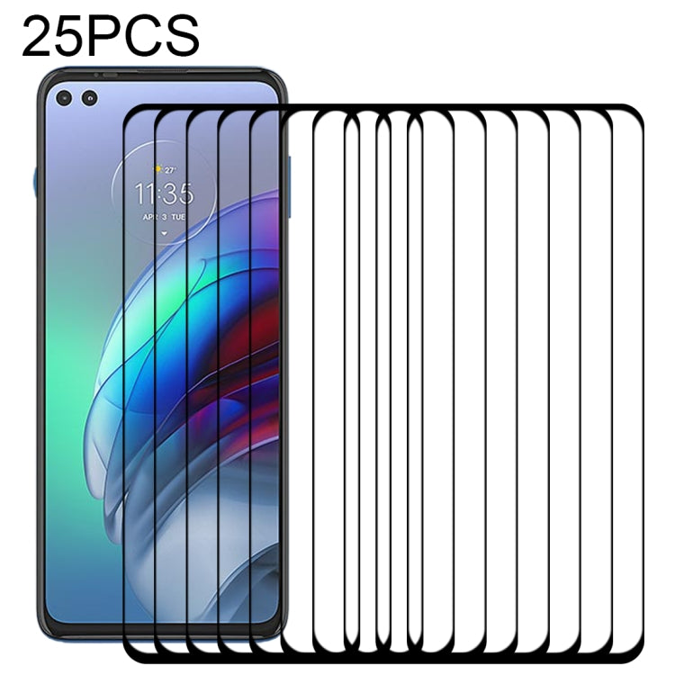 For Motorola Moto G100 25 PCS Full Glue Full Screen Tempered Glass Film
