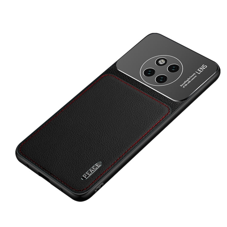 For Huawei Mate 20 Pro Frosted Metal + Leather Texture Protective Case