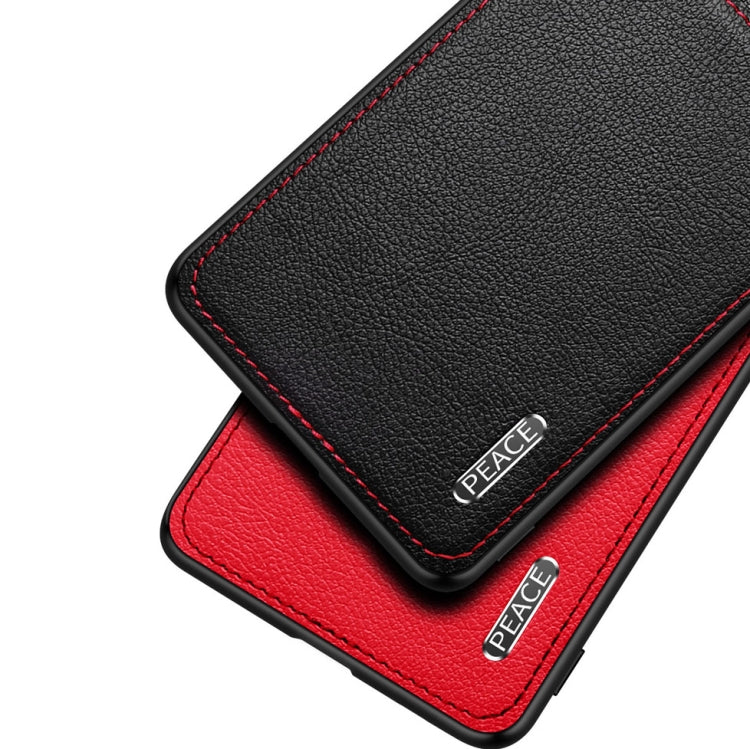 For Huawei Mate 20 Pro Frosted Metal + Leather Texture Protective Case