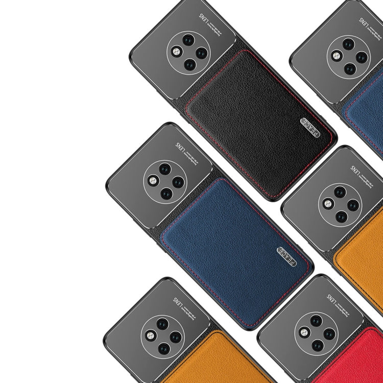 For Huawei Mate 20 Pro Frosted Metal + Leather Texture Protective Case