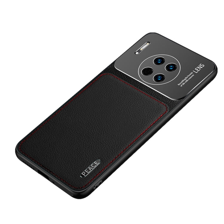 For Huawei Mate 30 Frosted Metal + Leather Texture Protective Case