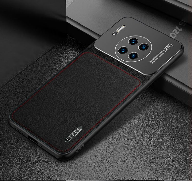For Huawei Mate 30 Frosted Metal + Leather Texture Protective Case