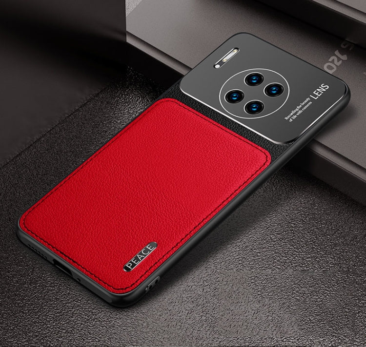 For Huawei Mate 30 Frosted Metal + Leather Texture Protective Case