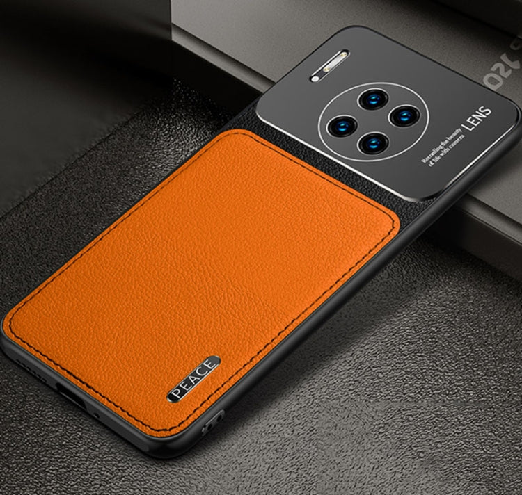 For Huawei Mate 30 Frosted Metal + Leather Texture Protective Case