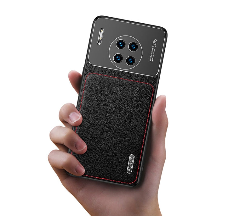 For Huawei Mate 30 Frosted Metal + Leather Texture Protective Case