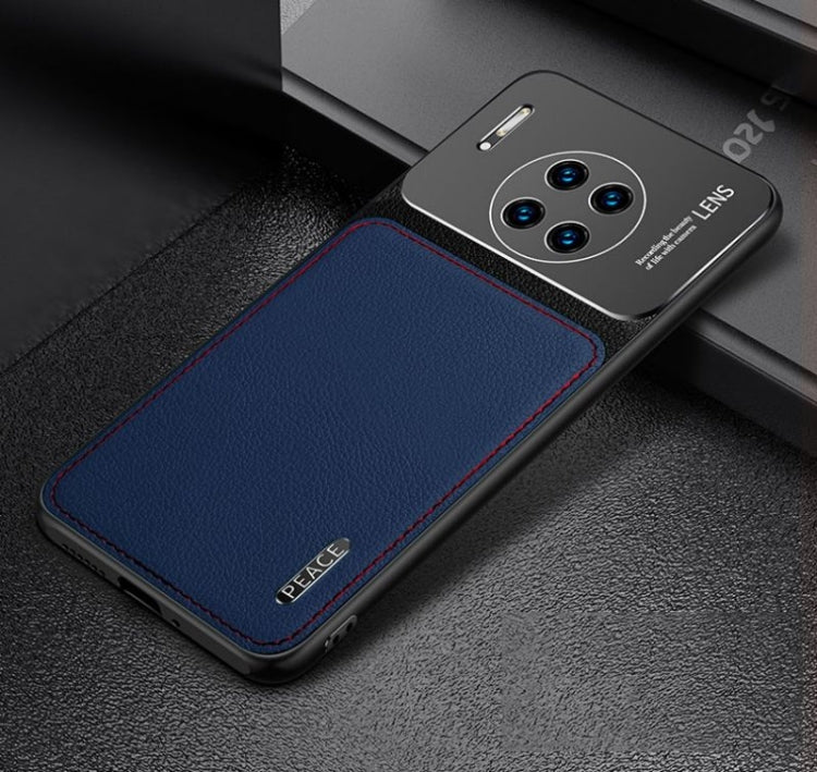 For Huawei Mate 30 Frosted Metal + Leather Texture Protective Case
