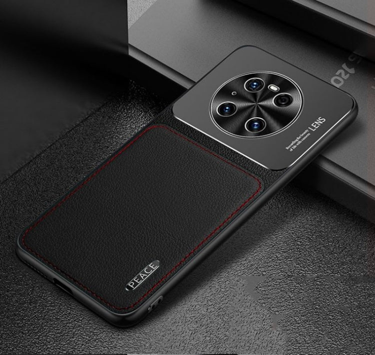 For Huawei Mate 40 Frosted Metal + Leather Texture Protective Case
