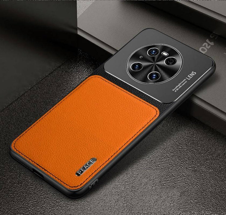 For Huawei Mate 40 Frosted Metal + Leather Texture Protective Case
