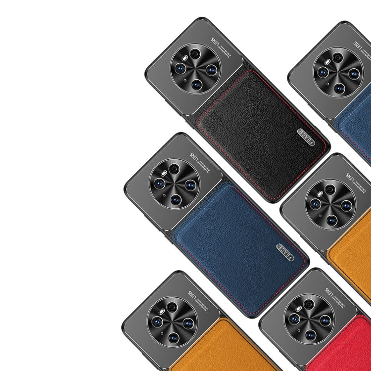 For Huawei Mate 40 Frosted Metal + Leather Texture Protective Case