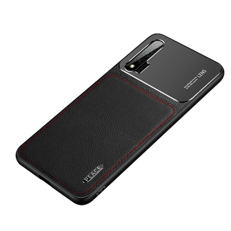 For Huawei nova 6 Frosted Metal + Leather Texture Protective Case