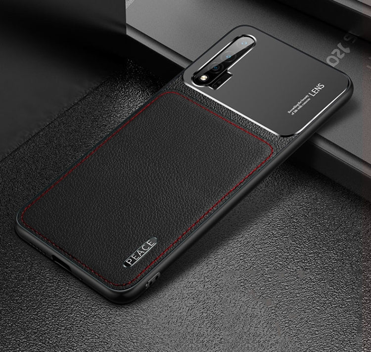 For Huawei nova 6 Frosted Metal + Leather Texture Protective Case