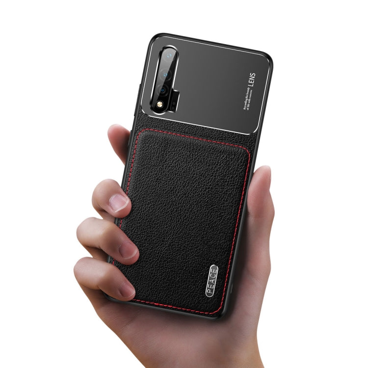 For Huawei nova 6 Frosted Metal + Leather Texture Protective Case