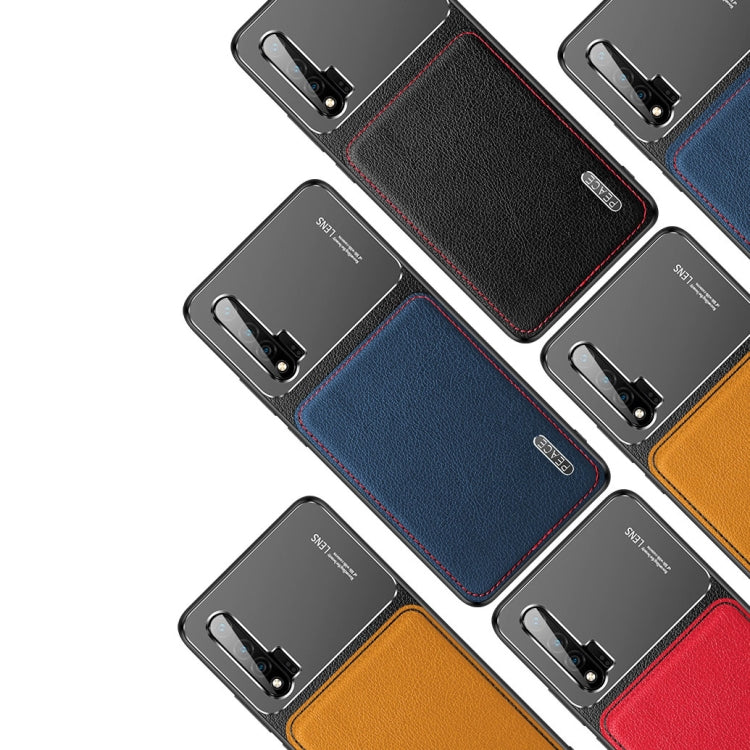 For Huawei nova 6 Frosted Metal + Leather Texture Protective Case