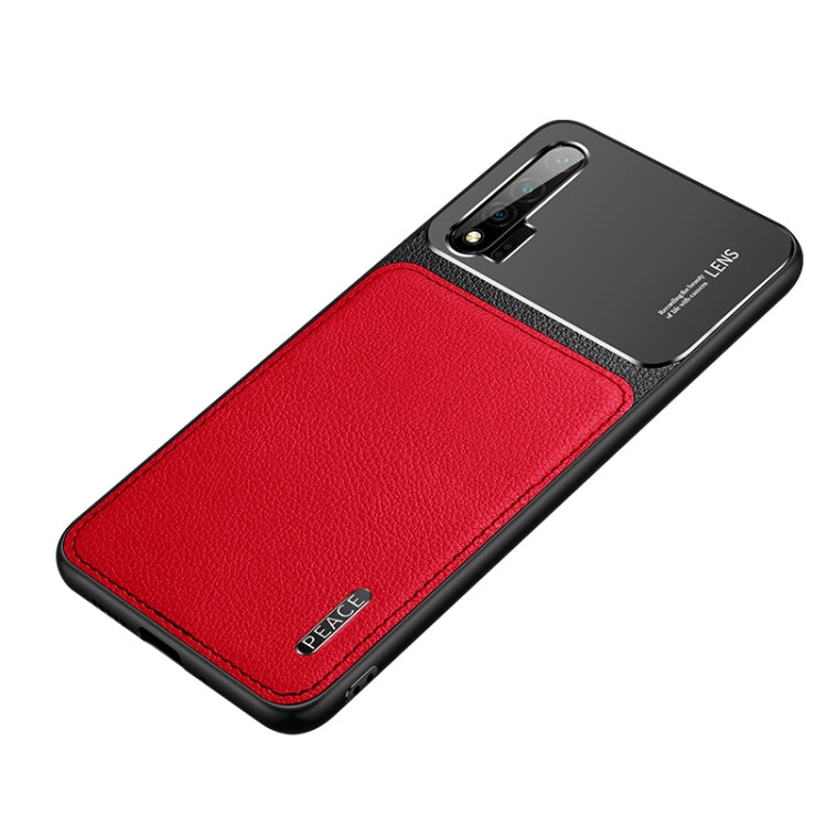 For Huawei nova 6 Frosted Metal + Leather Texture Protective Case