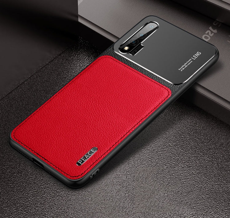 For Huawei nova 6 Frosted Metal + Leather Texture Protective Case