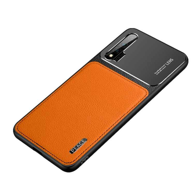 For Huawei nova 6 Frosted Metal + Leather Texture Protective Case
