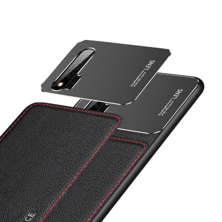 For Huawei nova 6 Frosted Metal + Leather Texture Protective Case