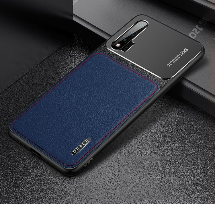 For Huawei nova 6 Frosted Metal + Leather Texture Protective Case