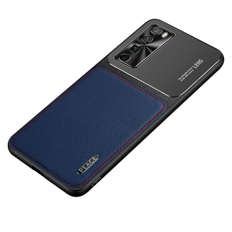 For Huawei nova 7 5G Frosted Metal + Leather Texture Protective Case