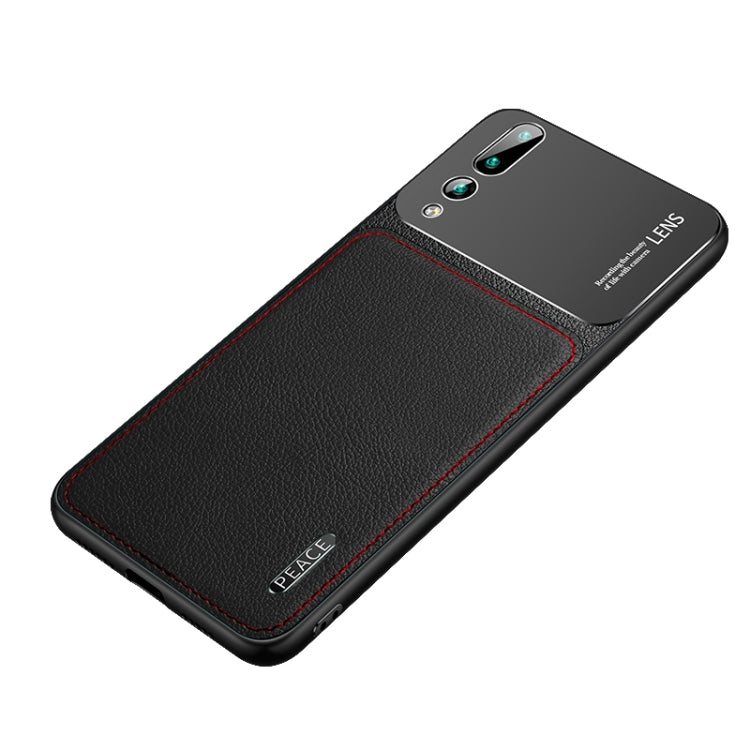 For Huawei P20 Pro Frosted Metal + Leather Texture Protective Case