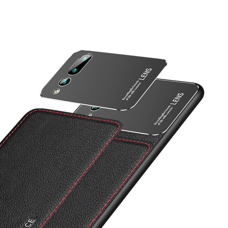 For Huawei P20 Pro Frosted Metal + Leather Texture Protective Case