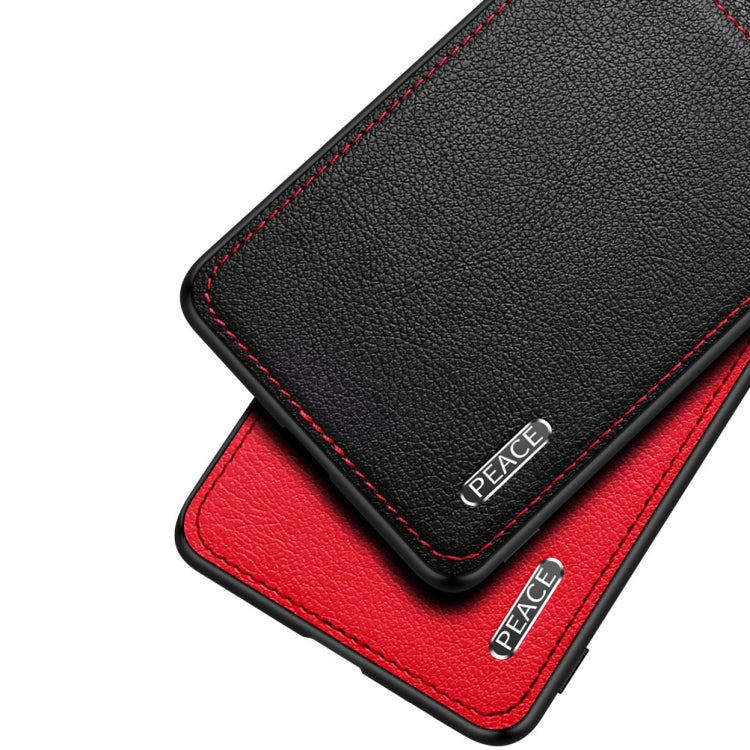 For Huawei P20 Pro Frosted Metal + Leather Texture Protective Case