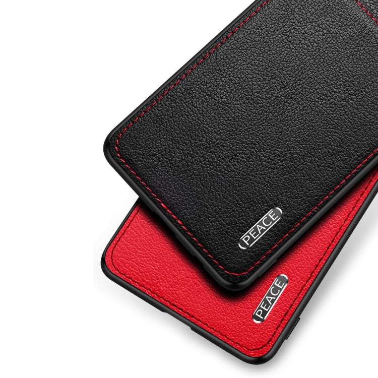 For Huawei P40 Frosted Metal + Leather Texture Protective Case