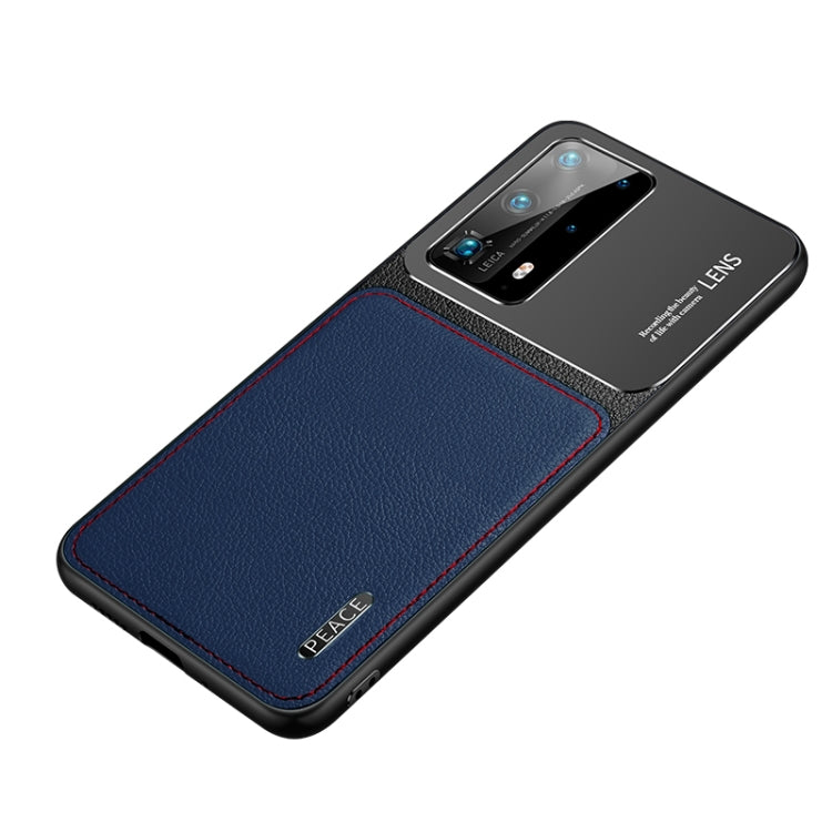 For Huawei P40 Frosted Metal + Leather Texture Protective Case