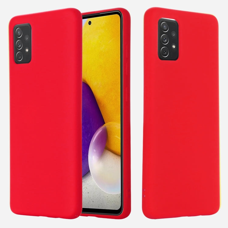 For Samsung A72 5G / 4G Pure Color Liquid Silicone Shockproof Full Coverage Case
