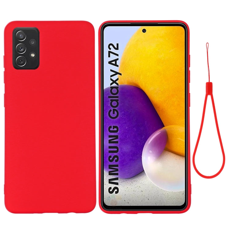 For Samsung A72 5G / 4G Pure Color Liquid Silicone Shockproof Full Coverage Case