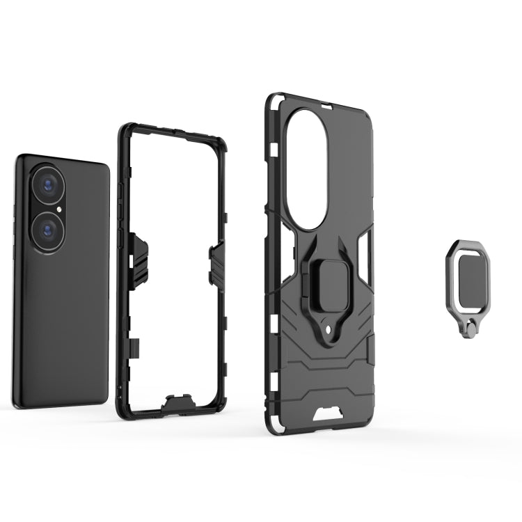 For Huawei P50 Pro PC + TPU Shockproof Protective Case with Magnetic Ring Holder