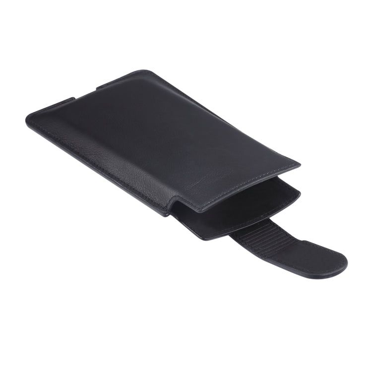 Universal Cow Leather Vertical Mobile Phone Leather Case Waist Bag For 5.5-6.5 inch and Below Phones